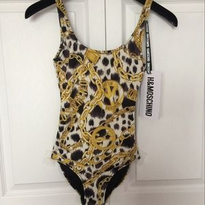 MOSCHINO HM Swimsuit Gold CHAINS One-Piece Size 0